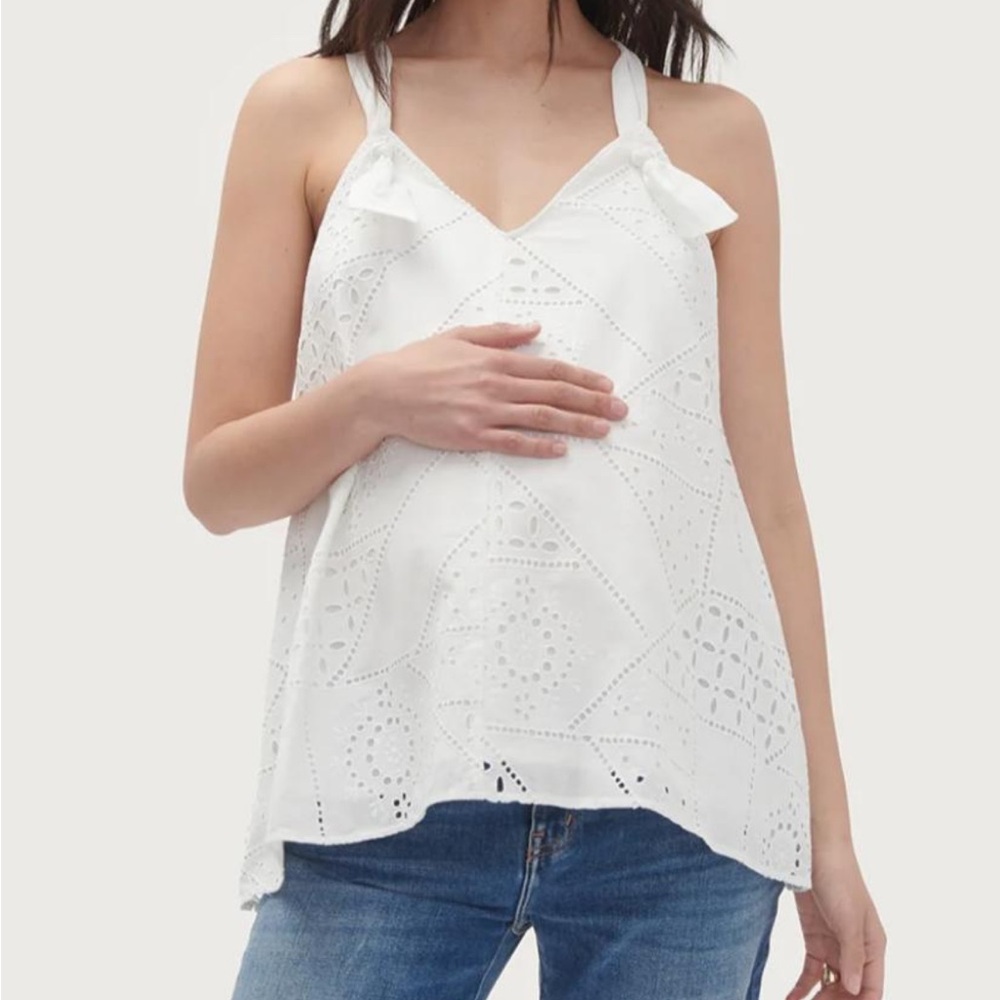 Hatch Ella maternity tank top eyelet